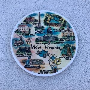 Vintage West Virginia Souvenir Plate Boho State Collection